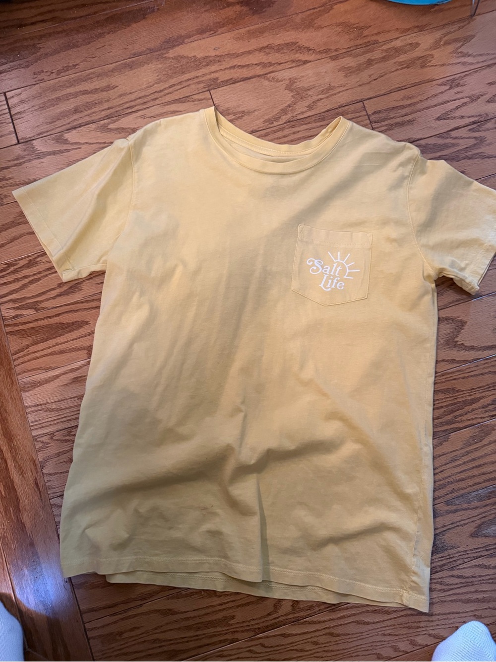 Salt Life  Yellow Pocket Tee with White Logo